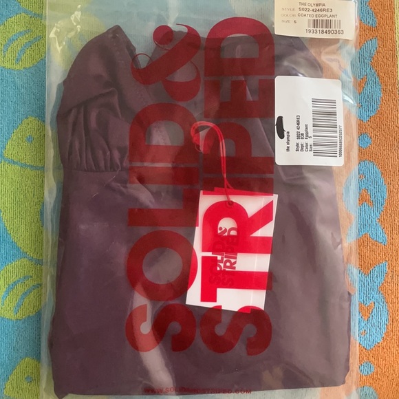 SOLID & STRIPED NWT OLYMPIA SWIMSUIT ONE PIECE EGGPLANT PURPLE XS SMALL - Picture 4 of 6